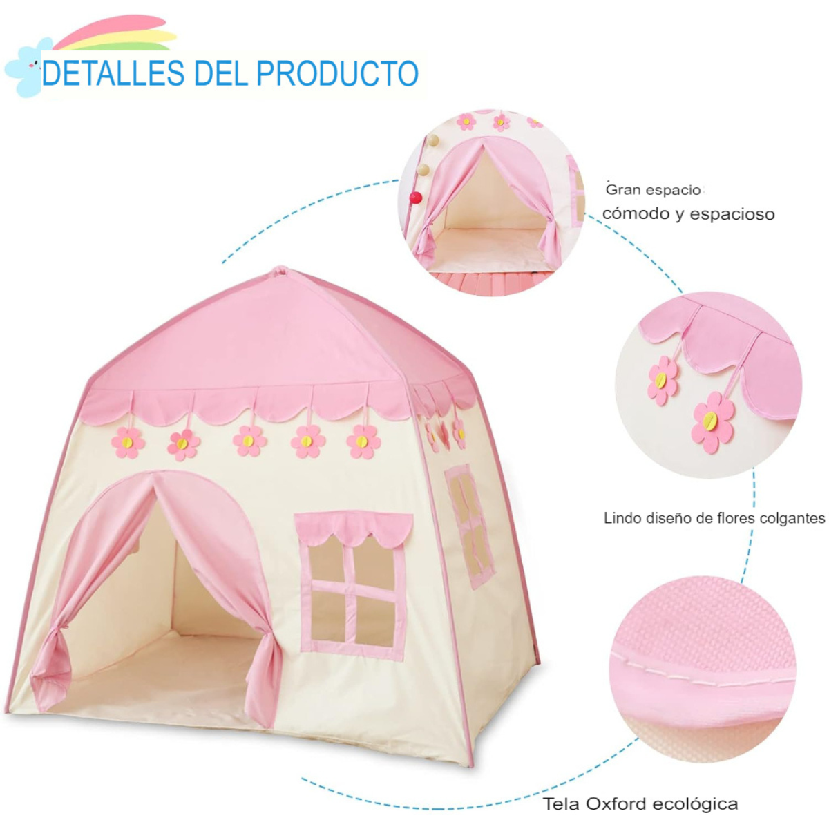 Tienda de campaña para niños 3 ventanas